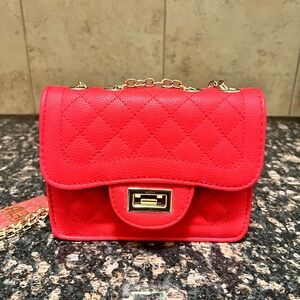 Chic Red Quilted Women's Bag